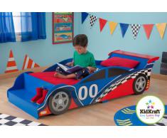 KidKraft 76038 Cama infantil con diseño coche de carreras con marco de madera, muebles para dormitorio de niños