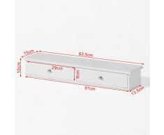 SoBuy FRG43-W,Estantes de Pared, Armario suspendido, Estanteria para trasteros, de MDF, Blanco,ES