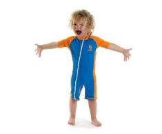 Bebé de Swimfree sillita para bebés para el One-piezas y a los rayos UV protección SPF traje de baño + 50 de natación de juego para niños entre las 6-36 meses de azul y naranja Talla:Large for 24-36 Month