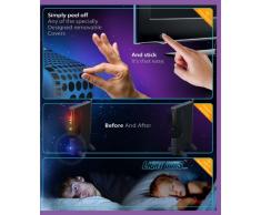 LightDims Original Pegatinas para atenuación de luz para electrónica y aparatos, más de 100 pegatinas negras por paquete, atenúa 50-80% de la luz, atenúa luces brillantes de despertadores, web cam, detectores de humo, receptores,