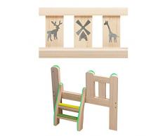 Parque Cuadrado Bebe-cama para Cuna Bebé, Corralito para Bebés Cuna de Madera para Bebé Cuna Ajustable En Altura cama de Cuna Junior de Madera de Pino Cuna Compacta 128 X 60 X 40 Cm-Dos Lados