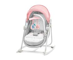 Kinderkraft Columpio Bebé 5 en 1 UNIMO, Balancín, Silla, Cuna, Capota, Rosa