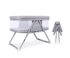 LETTAS Cuna para bebé Cunas 3 en 1 Cunas de viaje Cunas plegables con funcion mecedora colchon 0-6 meses / 0-15KGS - Gris