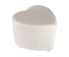 Taburete - asiento cubo forma de corazón blanco con aluminio gleiter