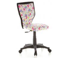 hjh OFFICE 670070 KIDDY LUX Flowers & Hearts Silla para niños y silla giratoria, tejido rosa