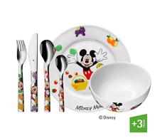 WMF Disney Mickey Mouse - Vajilla para niños 6 piezas, incluye plato, cuenco y cuberterÃa (tenedor, cuchillo de mesa, cuchara y cuchara pequeña) (WMF Kids infantil)