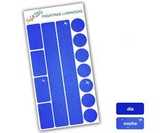 Pegatinas luminosas SafeKIDS, AZUL, 13 unidades para cochecitos de bebé, bicicletas, cascos de ciclista y más