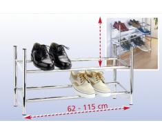 Wenko Estantería para Zapatos Extensible, Cromo, Plateado, 23x119x35 cm