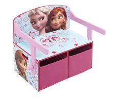 ARDITEX WD12896 3en1 Banco Juguetero de Madera (60x47x56cm) Convertible en Escritorio (60x70x44cm) con Dos cestos Textiles de Almacenamiento de Disney-Frozen
