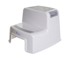 Dreambaby - Taburete para Niños de Doble Altura con Superficie Antideslizante (Blanco/Gris)