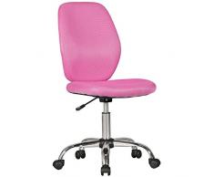 Amstyle Emma Rosa A Partir de 6 con Respaldo giratoria Infantil de Silla de Oficina ergonómica | Silla Juvenil (Altura Regulable | IDIMEX Mesa Silla sin reposabrazos, plástico, Rosa, 64 x 94 x 47 cm