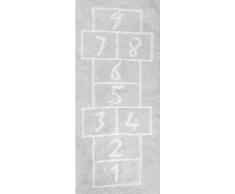 Aratextil. Alfombra Infantil 100% Algodón lavable en lavadora Colección PataCoja Gris 90x200 cms