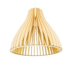 wodewa Lampara de Techo Madera Nubes Natural I Lamparas Colgantes Modernas Techo Madera Regulable Altura I Moderna Iluminacion Lámpara Interior Pantallas Lamparas de Mesa Salon Dormitorio