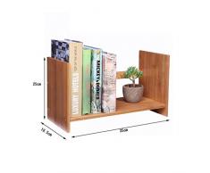 TLMYDD Estantería de Escritorio Retráctil Librería pequeña Libros Misceláneas Estante de Almacenamiento Estante de exhibición 35x18.5x25cm librero