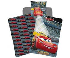 Disney - Juego de cama, diseño de Cars (funda nórdica y funda de almohada, reversible, cama individual)