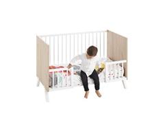 Cuna colecho Shira 120x60 + kit colecho + barandillas para convertir la cuna en cama