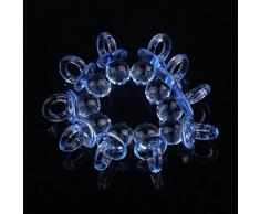 CHSYOO 100 x Set de Chupete Mini Deco, Decoración de Mesa de Confeti Confeti Streudeko Regalo de Regalo para Bautizo de Babyshower Baby Shower Cumpleaños de Boda Fiesta de Niños, Azul