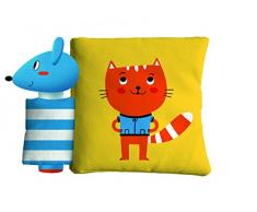 El gato y el ratón: Libro de tela con sonajero (Libros con sonidos)