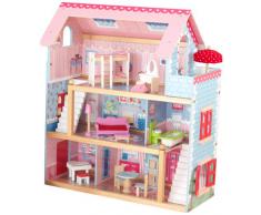 KidKraft-Chelsea Casa madera con muebles y accesorios incluidos, 3 pisos, para muñecas de 30 cm, multicolor, (65054)