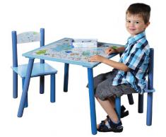 Kesper 17721 - Conjunto de mesa y 2 sillas para niños (conglomerado, montaje sencillo)