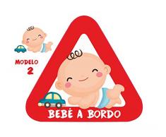 Haberdashery Online Pegatina Adhesiva Bebé a Bordo. Adhesivo vinilo para coche o moto. 15 x 13,7 cm. (2. Niño)