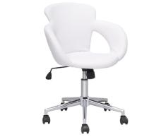 SixBros. Taburete Giratorio Silla de Oficina Blanco M-65335-1/725