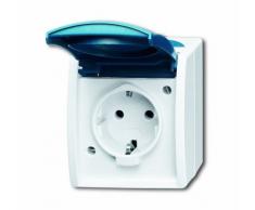 Busch-Jaeger 20EW-53 - Enchufe Schuko individual con tapa, color gris y azul