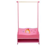 labebe 3-en-1 Perchero Niña Rosa, Perchero de Ropa de Bebé en Madera para Niñas DE 2-5 Años, Perchero Bebé/Perchero Infantil/Perchero Clothes