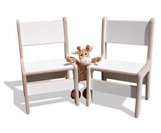 Asiento infantil para - para niños -{1} mesa, {2} sillas, {1} banco - blanco