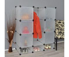 TS Ideen 5140 Gabinete Armario completo con zapatero, Baño gabinete, gabinete de dormitorio, 9 compartimentos, Escudo Barra