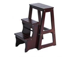 Taburete Plegable de 3 peldaños/Escalera/Silla de Madera para el hogar Escalera de Seguridad Asientos de la Taburete Alto ampliado Herramienta de jardín para el hogar Altura 64 cm Máx. 150 kg