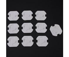 Fdit 10 Pcs Enchufe Tapas Eléctrico Enchufe de EU Enchufe Girado Cubierta Anti Choque Eléctrico para Bebé Guardia de Seguridad para Seguridad