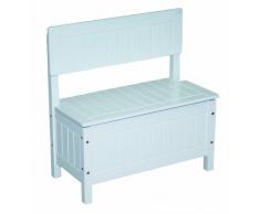 Baul juguetero roba, banco para niños, mueble infantil para sentarse y guardar juguetes, blanco.