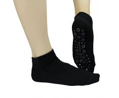 Jasmine seda yoga, pilates, artes marciales, fitness, danza, Barra de ballet. Antideslizante toboganes, Caídas espaciar Grip antideslizante calcetines, negro