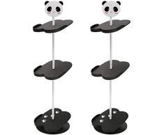 HOMRanger 3 Niveles Zapatos extraíbles Soporte de Rack Organizador de Ahorro de Espacio de plástico Zapatos para niños Gabinete de Almacenamiento Torre (Color: 2 Panda)
