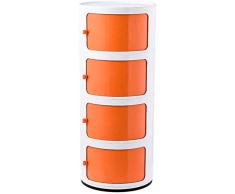 FF Zapatero Organizador de Estante para Guardar Zapatos Caja de Almacenamiento para gabinete de Zapatos Redondo para niños plástico Simple y Elegante Dormitorio/Sala de Estar/baño Naranja