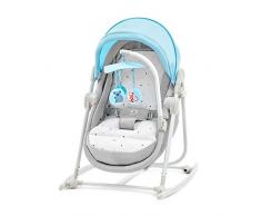 Kinderkraft Columpio Bebé 5 en 1 UNIMO, Balancín, Silla, Cuna, Capota, Azul