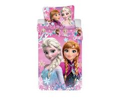 Jerry Fabrics Frozen Cama, 1, Rosa y Blanco, Individual, One Size 140x200 + 70x90 cm