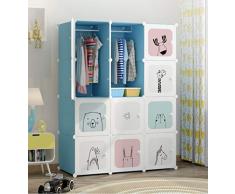 yqtoy Armario Minimalista Moderno de Dibujos Animados para Niños, Armario de Almacenamiento para Bebés, Dormitorio de Bebé, Armario de Plástico-12-2