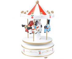 Noyokere Vintage carrusel de Madera Caja de música niño niña Navidad Regalo de cumpleaños Juguete Boda decoración