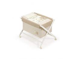 Interbaby Love - Minicuna de madera + textil, color blanco/beige