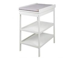 roba Mueble Cambiador + Colchón roba Style Gris Acolchado y Impermeable - Fácil de Limpiar - para Bebés desde el Nacimiento - Madera Blanca