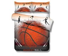 Stillshine Funda nórdica Cama 90 cm 3D Baloncesto Estilo Deportivo Ropa de Cama Niños Funda nórdica y Funda de Almohada