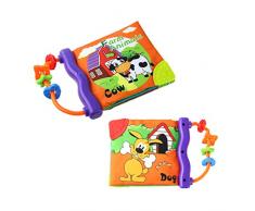 Libro para las primeras palabras del bebé, tela suave, libro de cognición para aprendizaje y actividades, juguete para educación prematura (letras)