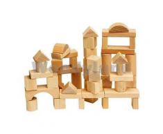 Woodyland Toddler Bloques de Madera (50 Piezas Natural