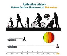 DZSEE Pegatinas Reflectantes, Pegatinas para Cascos de Moto, 42 Piezas Pegatinas Reflectantes Kit, Adhesivo Universal para Bicicleta/Cochecito/Casco/Moto/Motocicleta, Visibilidad de Noche (Blanco)