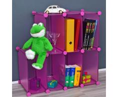 Estante Armario para oficina, pasillo, niños Estantería para CD, libros en fucsia rosado traslúcido