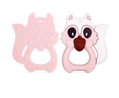 Alivia Dolor Libre de BPA Mariposa Blanco Anillo de Dentici/ón Aro de Agarrar PREMYO Mordedor Beb/é Silicona