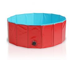 Premium Piscina para Mascotas Plegable 80x30CM - Multifuncional, Portátil, PVC Antideslizante - Bañera para Perros, Perrito, Gatos o como Piscina para Niños, Piscina de Bolas.