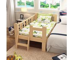 BCB Cama de Cuna de Madera Maciza de Pino Cuna para bebé - 150 cm * 70 cm * 40 cm Se Convierte en Cama Junior con barandilla/Cuna.